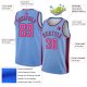 Custom Light Blue Pink-Black Flower Authentic City Edition Basketball Jersey