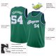 Custom Kelly Green White-Royal Round Neck Rib-Knit Basketball Jersey