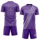 Custom Purple White Diagonal Lines Sublimation Soccer Uniform Jersey