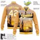 Custom Gold White Big Ben And Westminster Bridge London UK City Edition 3D Bomber Full-Snap Varsity Letterman Jacket