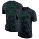 Custom Black Kelly Green 3D Pattern Design Abstract Network Performance T-Shirt