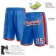 Custom Blue White-Red Authentic Basketball Shorts