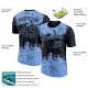 Custom Black Light Blue 3D Pattern Design Dripping Splatter Art Performance T-Shirt